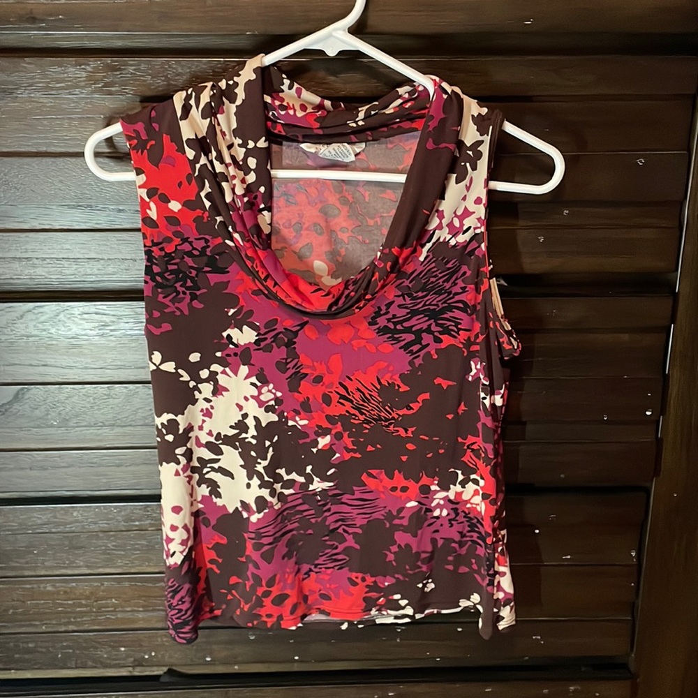 George Small sleeveless scoop neck blouse, purple, red, pink, small